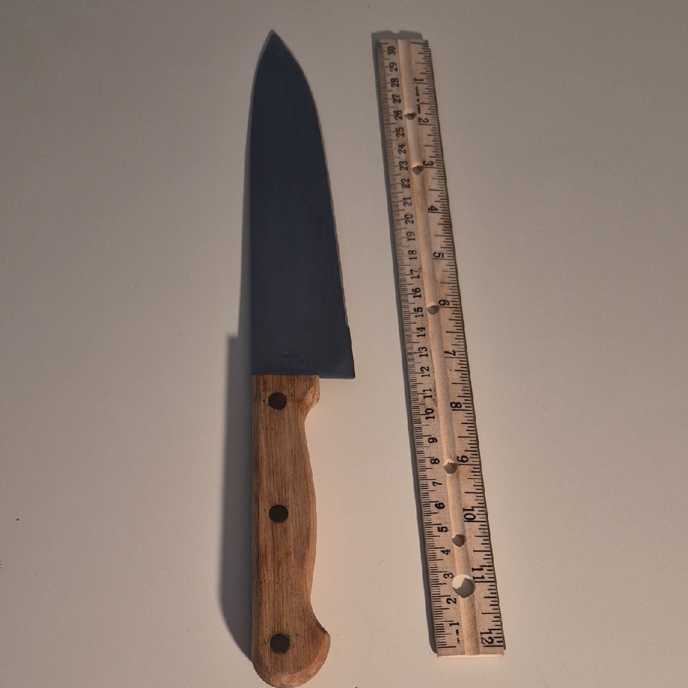 Wood-Handled Chef Knife With Stainless Steel Blade